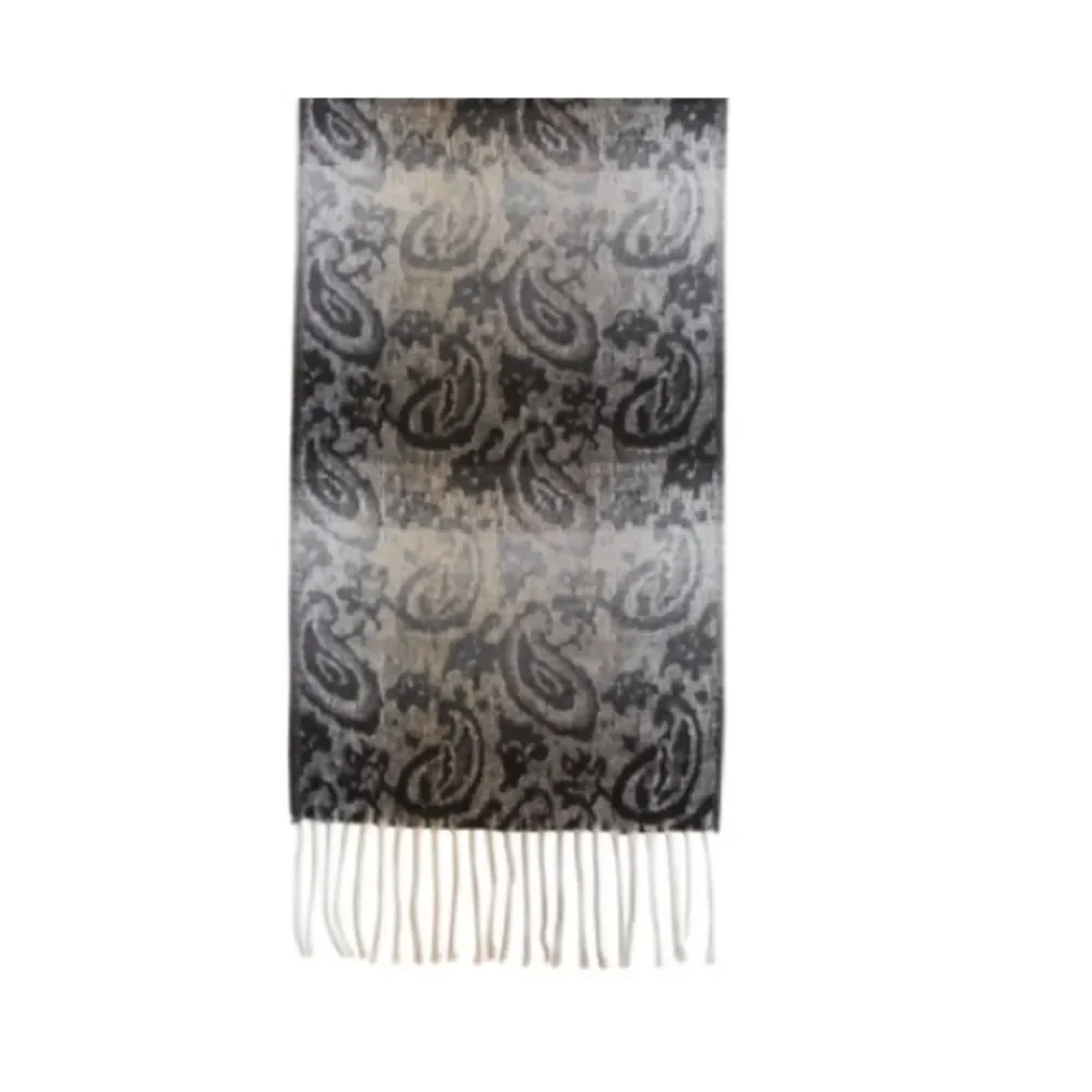 Steve Madden Scarf Ombré Paisley Muffler Mid Weight -Black NWT